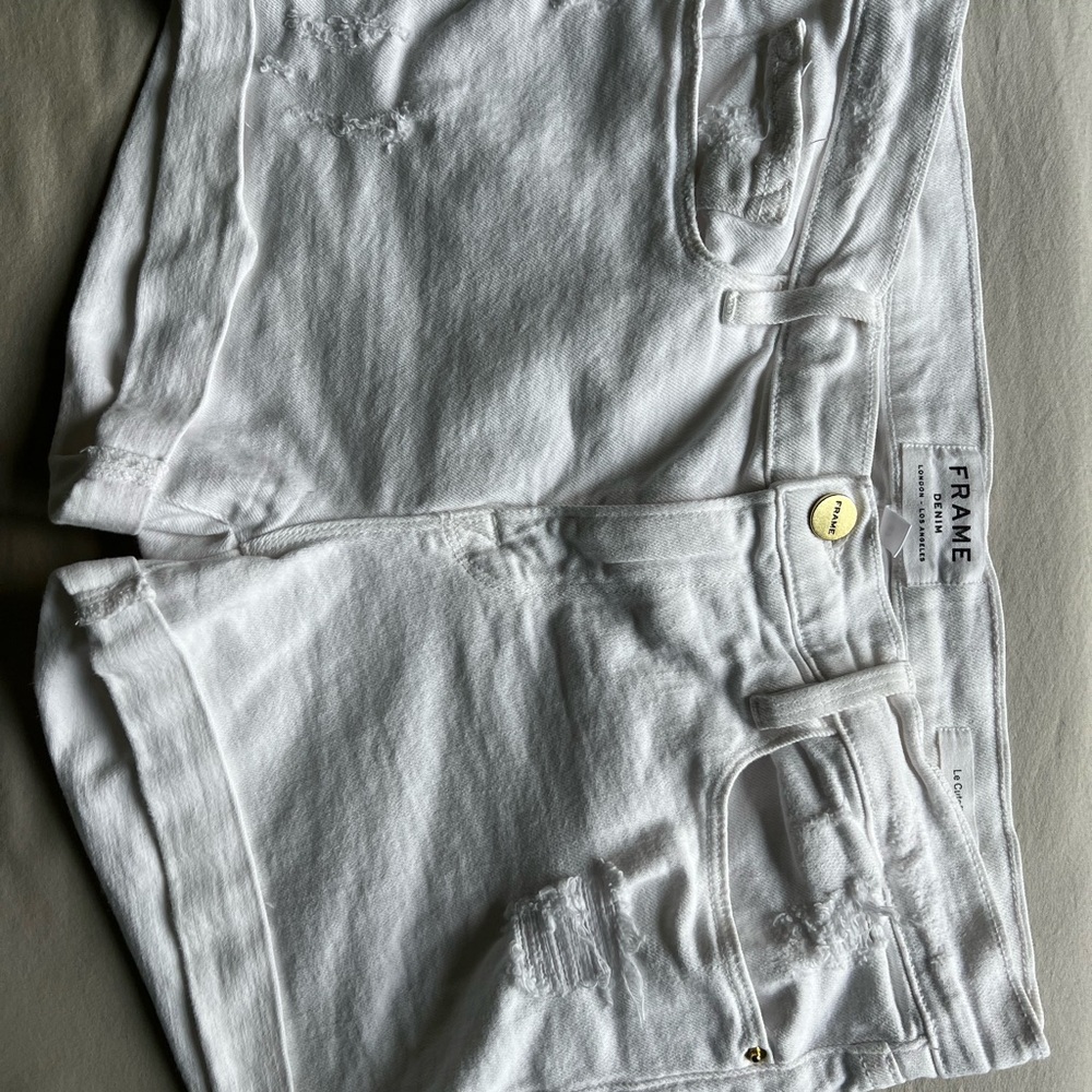 Frame Denim Women's Classic White Jean Shorts